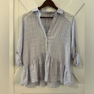 Paper Crane | Peplum Button Up